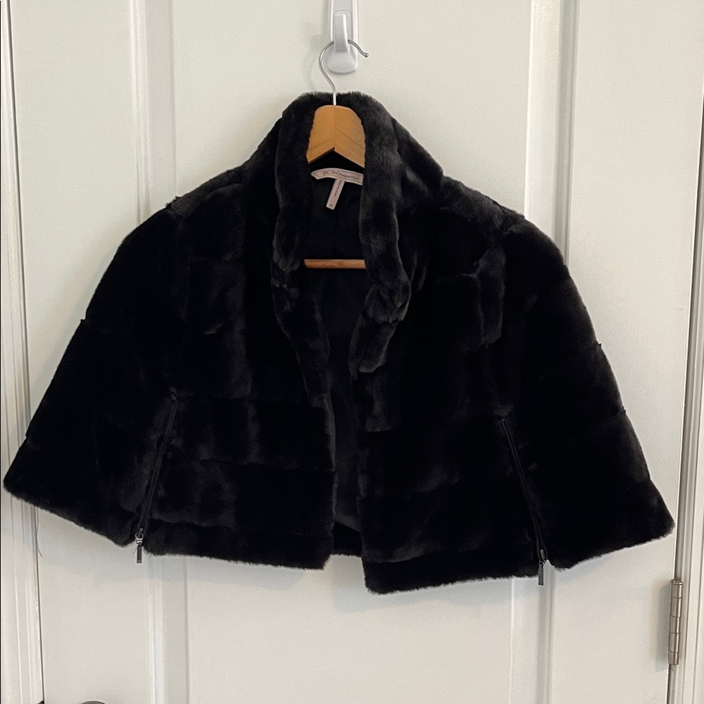 Black Faux Fur Cropped Jacket